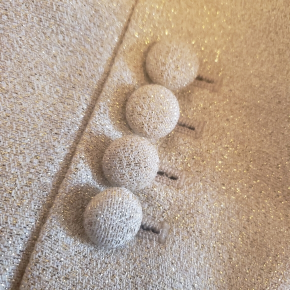 Talbots 2pc Blazer And Pant Set Metallic Gold Cotton Blend Sz 2 Holiday Formal - Picture 12 of 16